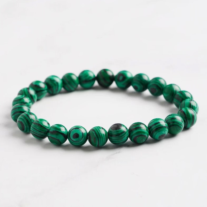bracelet malachite anti stress présentation vert